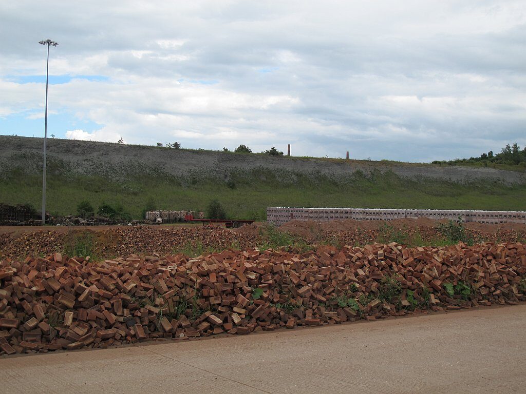 Builders' brick rubble ready for waste clearance in Colchester