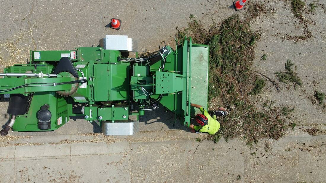 Garden clearance and green waste being processed for a Colchester garden clear-out